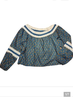 NWT Luna‎ Moon Off The Shoulder Floral Peasant Crop Top Women's Medium